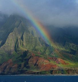 Hawaii Mountains with Rainbow