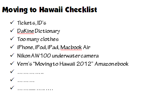 Moving to Hawaii checklist