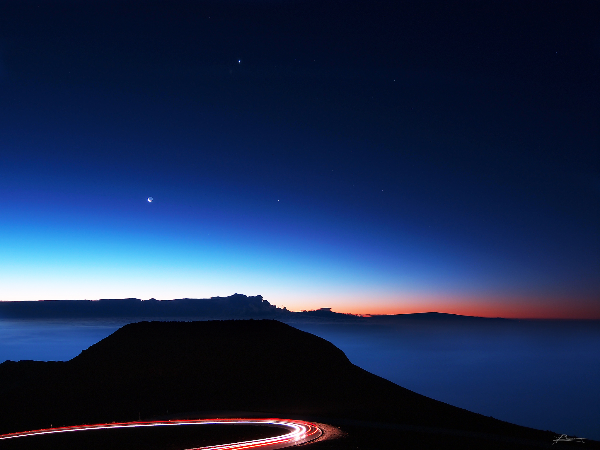 Mount Haleakala at pre-dawn