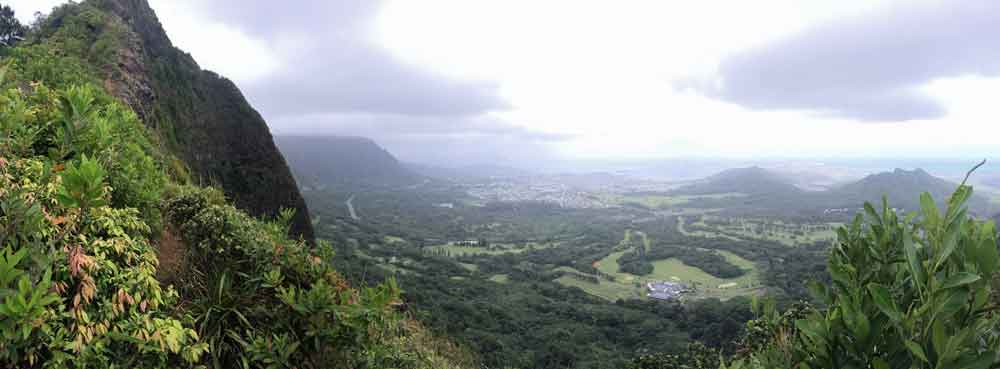 Kailua and Kaneohe Bay from the Pali