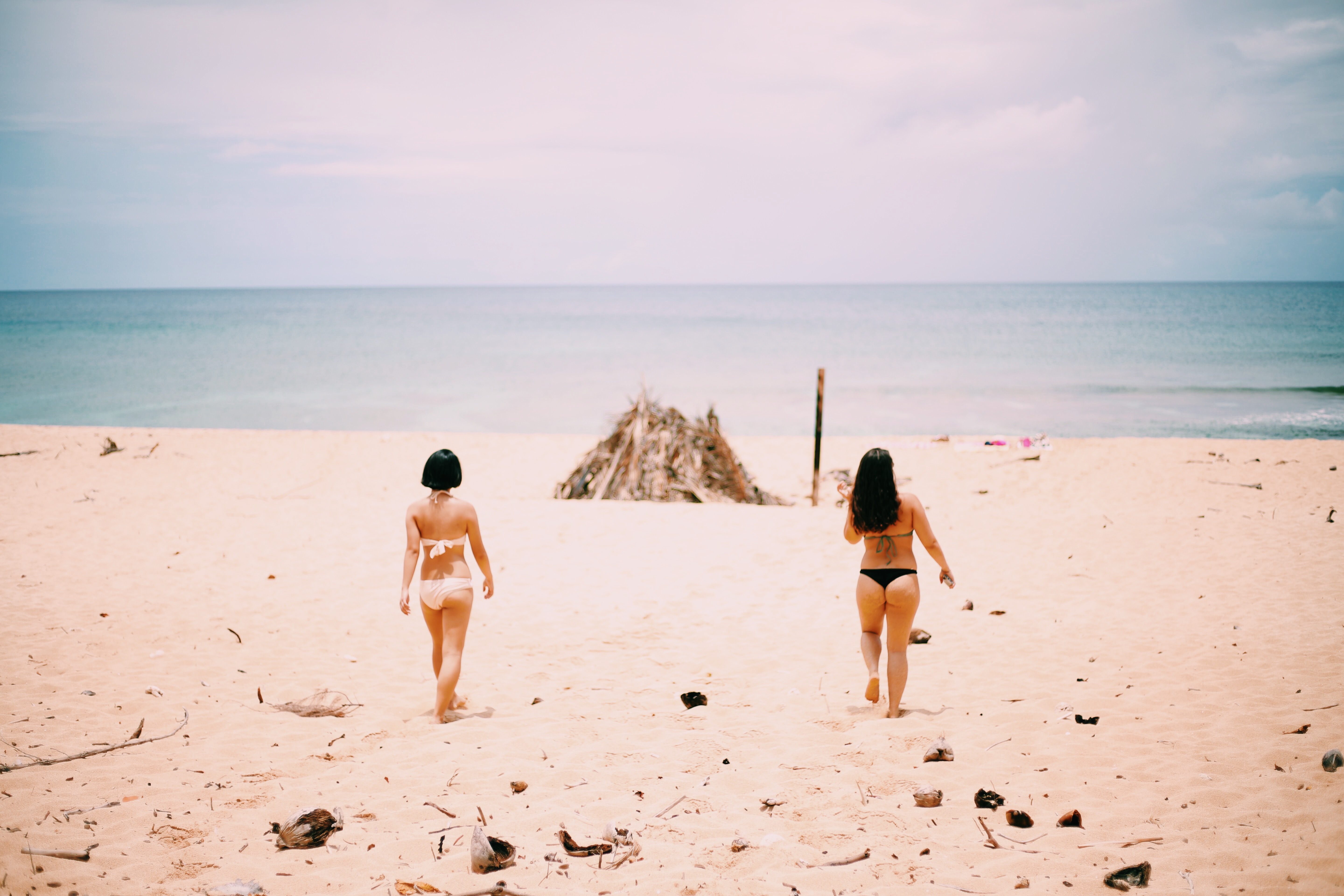 tepees on the beach