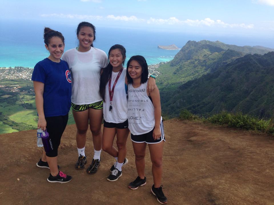 girls on mountain