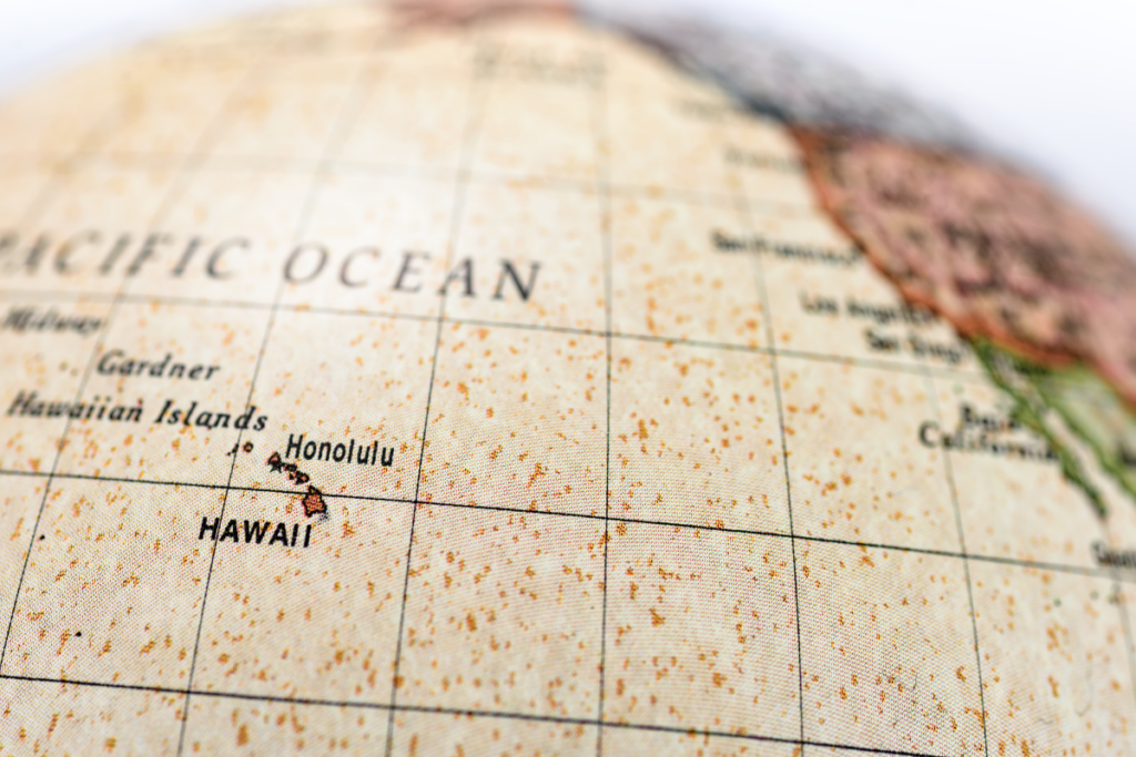 Hawaii on the globe