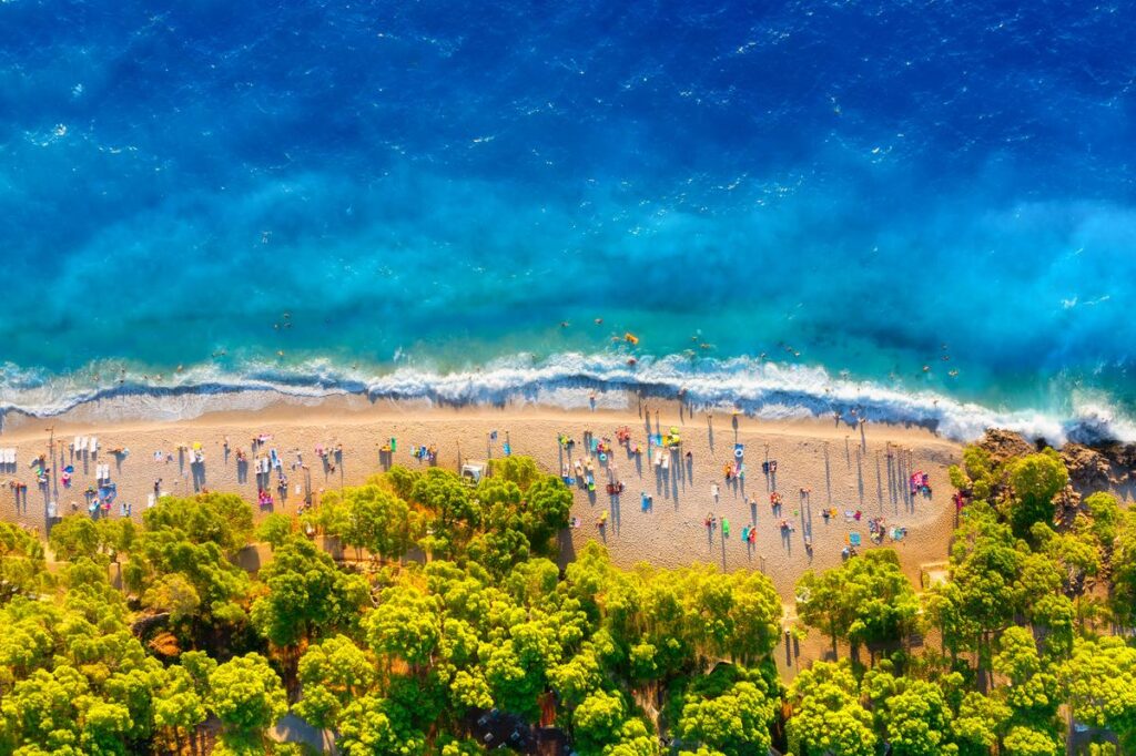 Overhead view of a Maui Hawaii beach