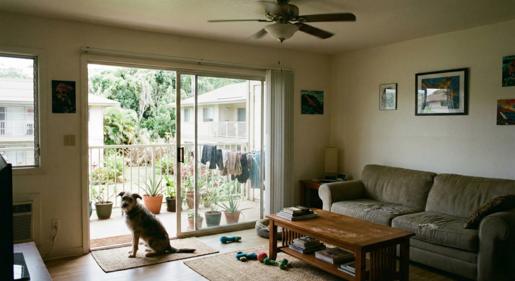 Dog home alone in Hawaii apartment